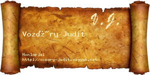 Vozáry Judit névjegykártya